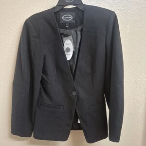 Black One Button Barrel Sleve Blazer